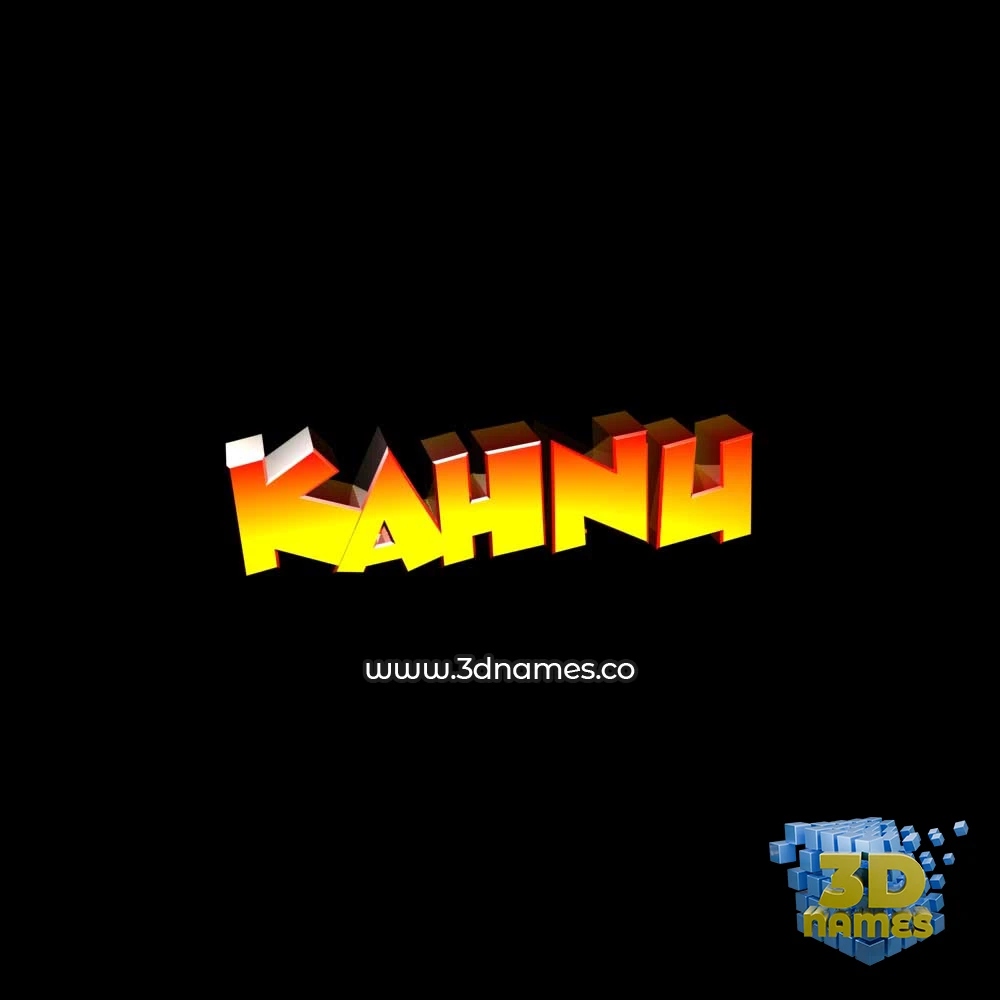 kahnu in Black Background style - 3D name wallpaper