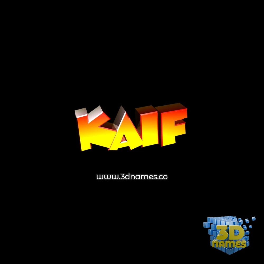 kaif in Black Background style - 3D name wallpaper