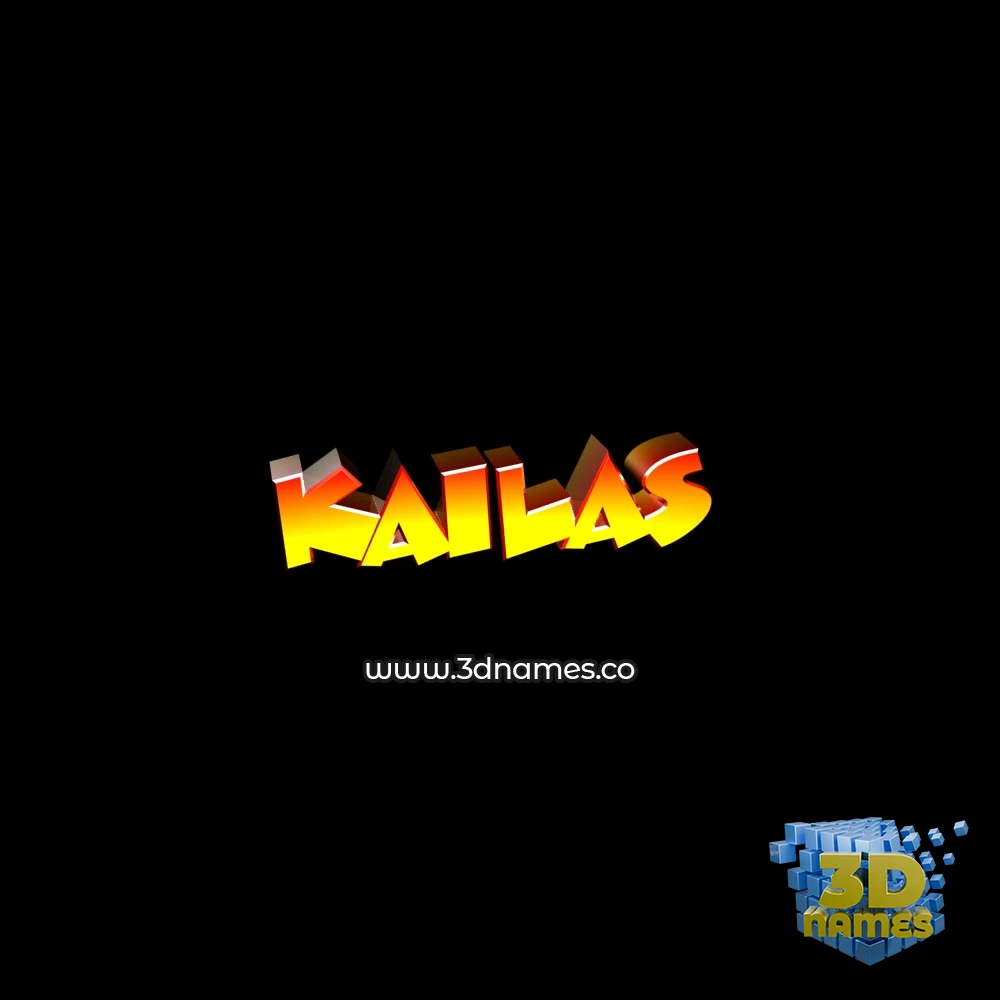 kailas in Black Background style - 3D name wallpaper