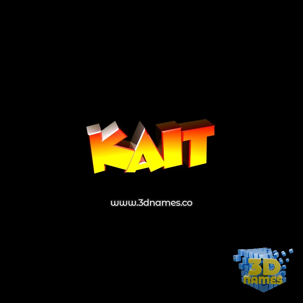 kait in Black Background style - 3D name wallpaper