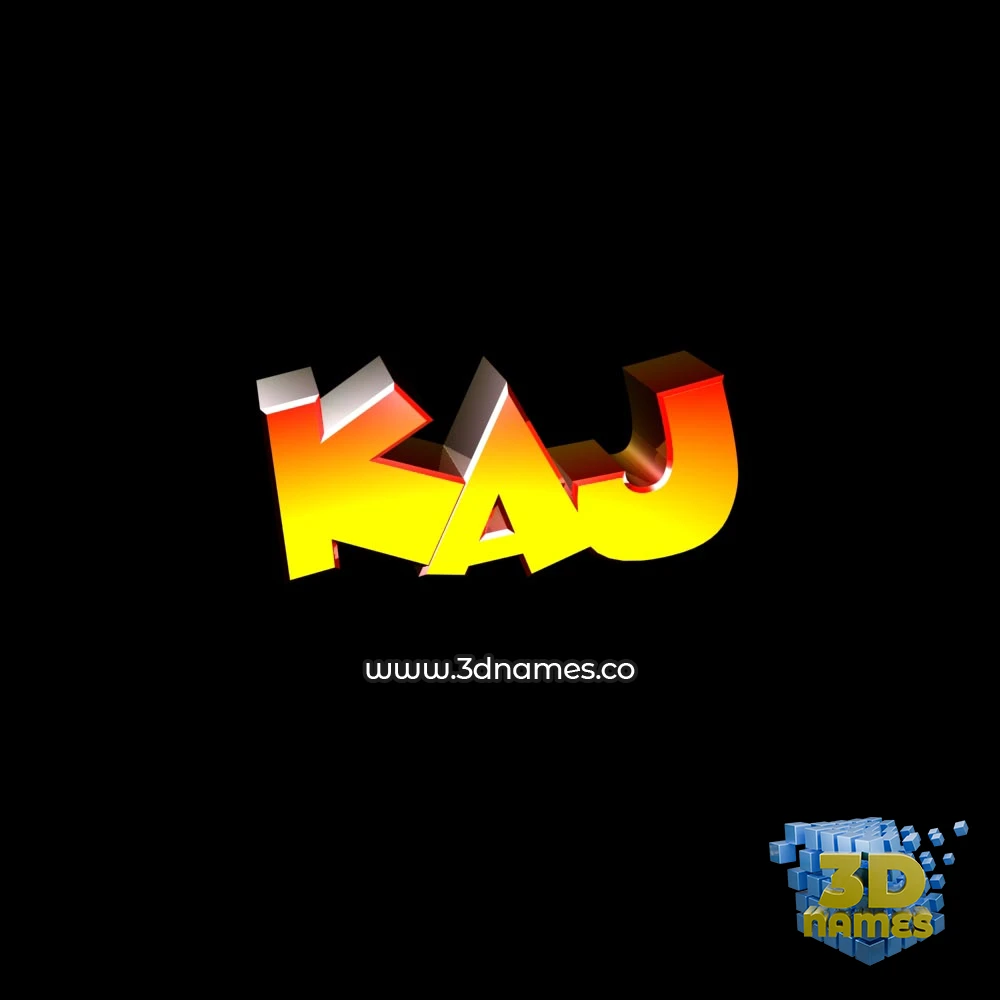 kaj in Black Background style - 3D name wallpaper