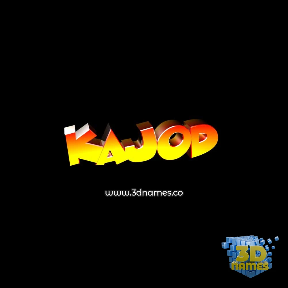 kajod in Black Background style - 3D name wallpaper