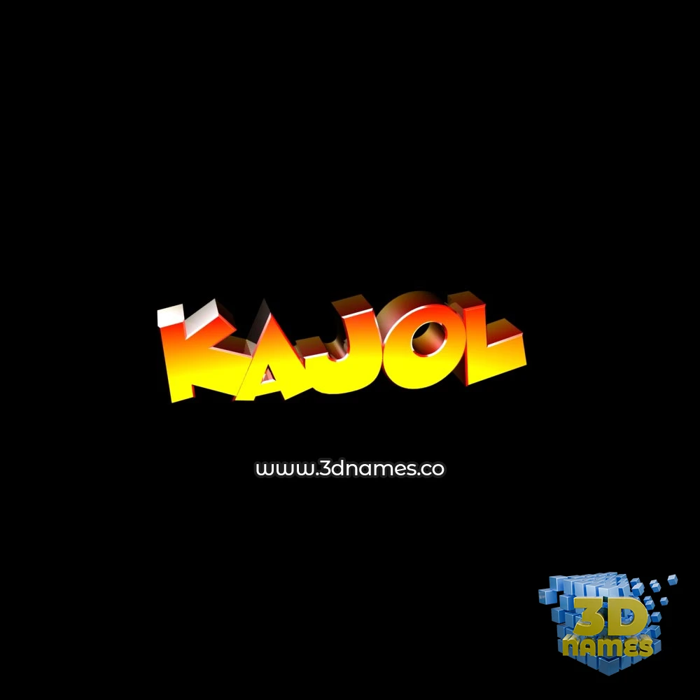 kajol in Black Background style - 3D name wallpaper