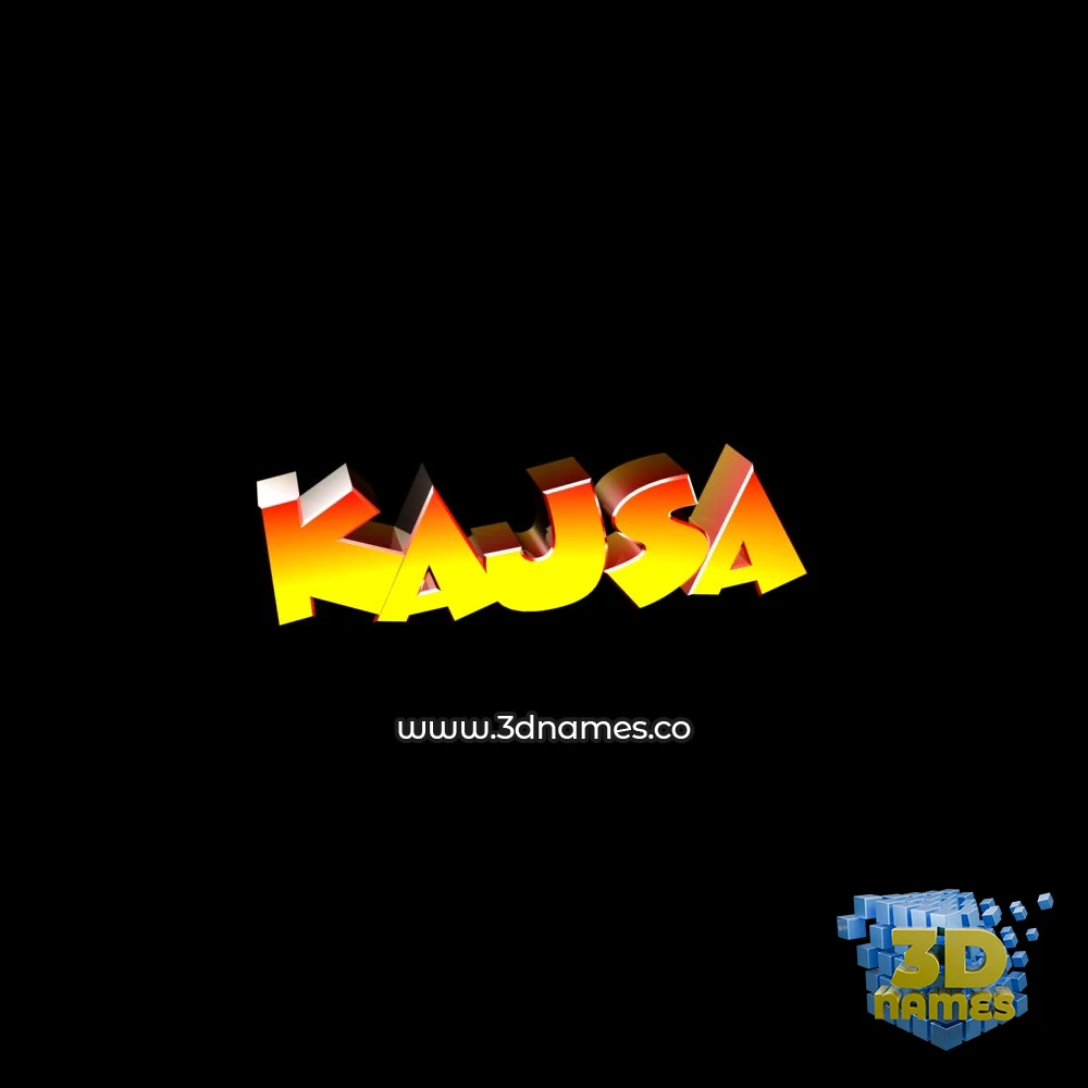 kajsa in Black Background style - 3D name wallpaper