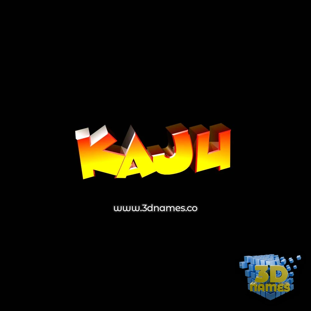 kaju in Black Background style - 3D name wallpaper