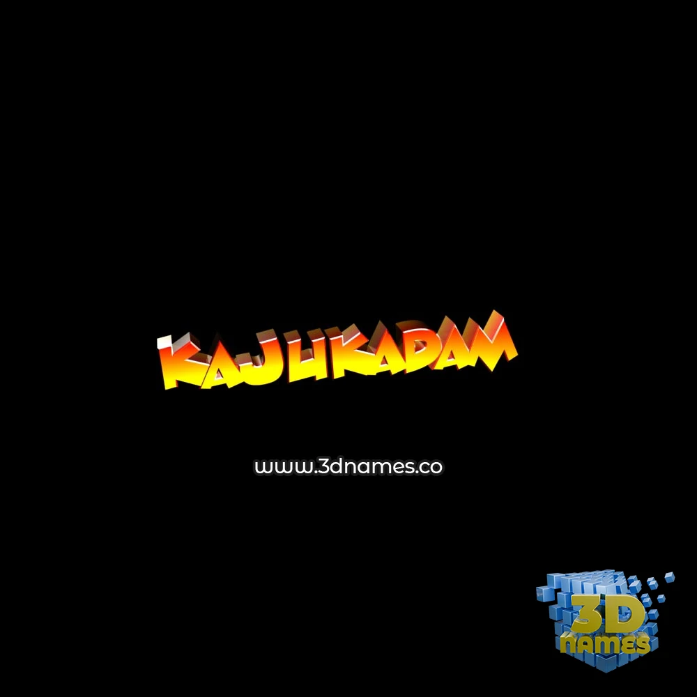 kajukadam in Black Background style - 3D name wallpaper