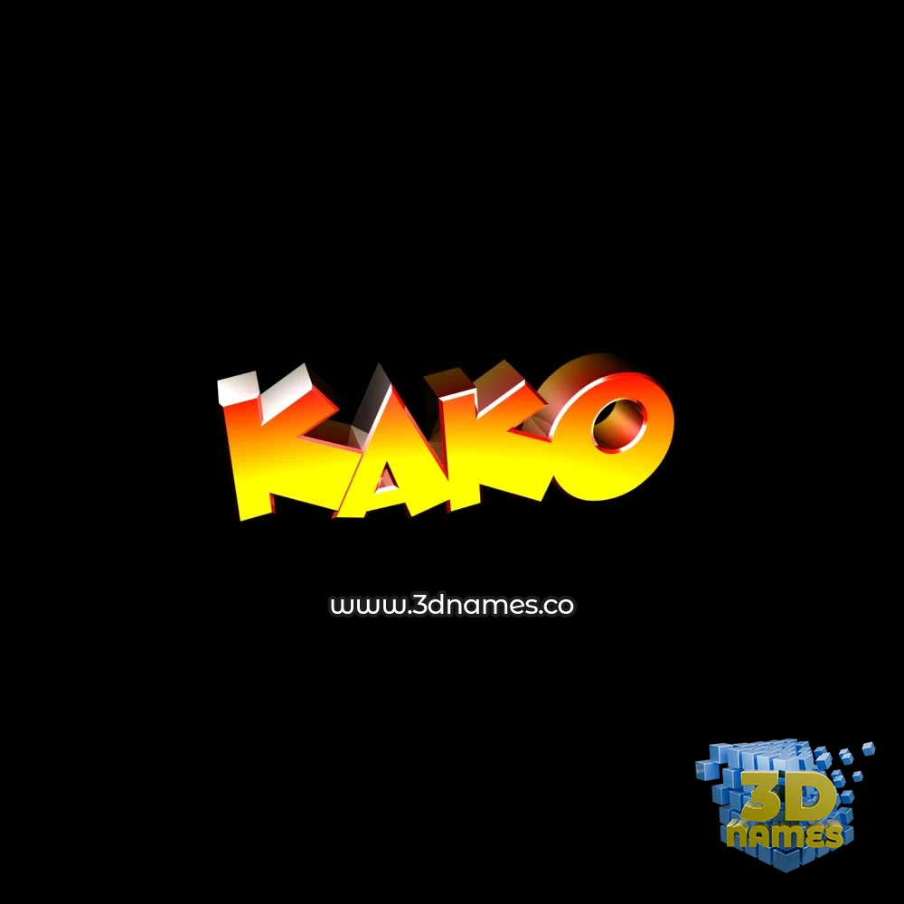 kako in Black Background style - 3D name wallpaper