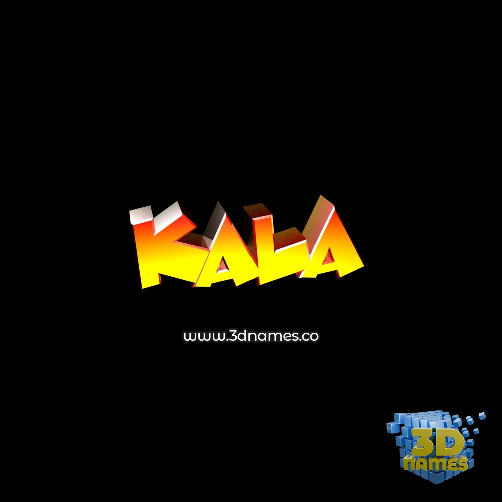 kala in Black Background style - 3D name wallpaper