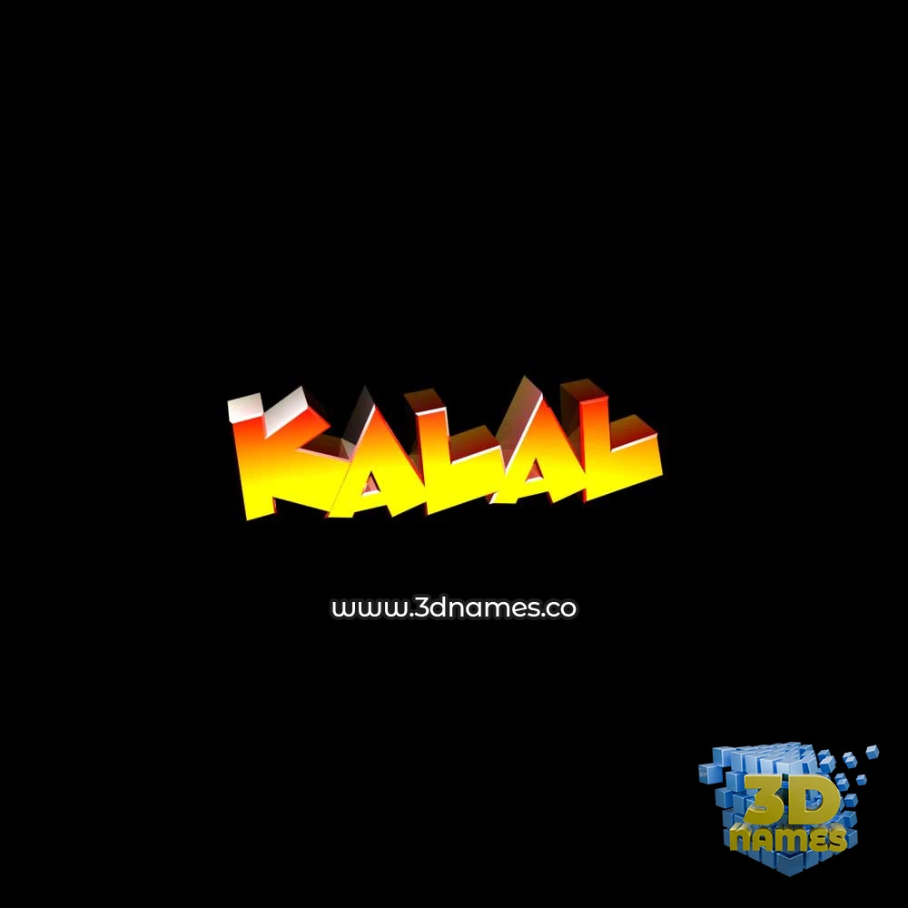 kalal in Black Background style - 3D name wallpaper