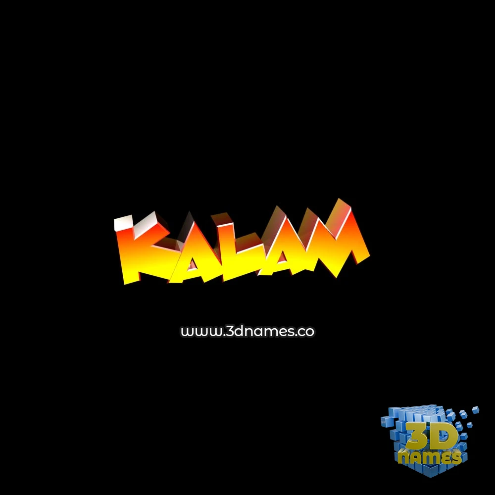 kalam in Black Background style - 3D name wallpaper