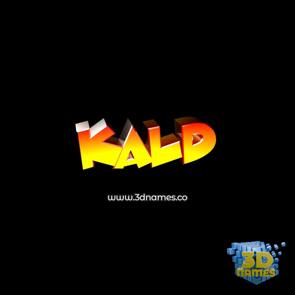 kald in Black Background style - 3D name wallpaper