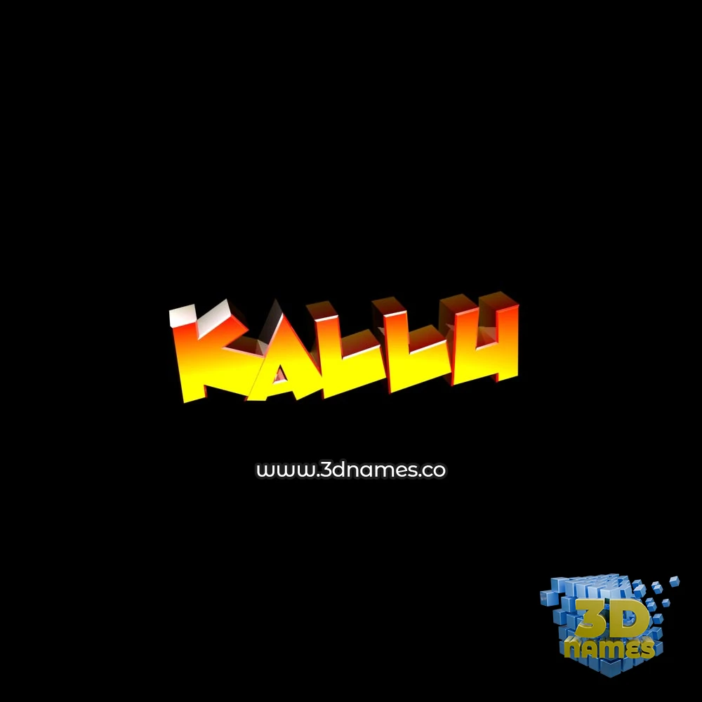 kallu in Black Background style - 3D name wallpaper