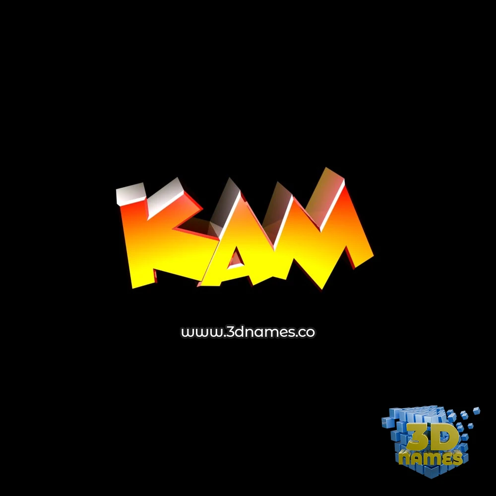 kam in Black Background style - 3D name wallpaper