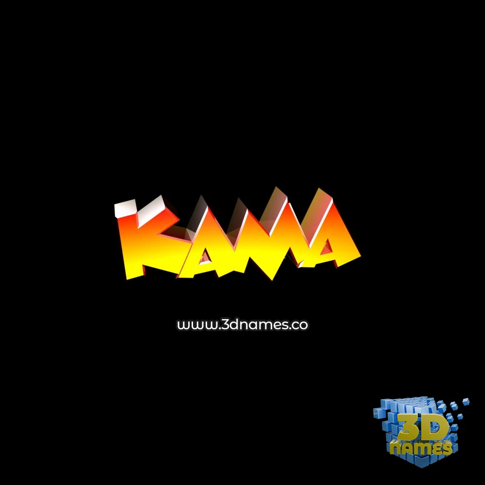 kama in Black Background style - 3D name wallpaper