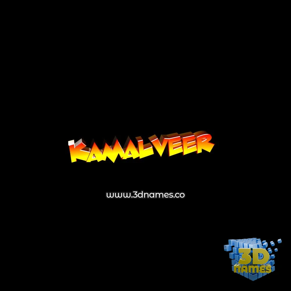 kamalveer in Black Background style - 3D name wallpaper