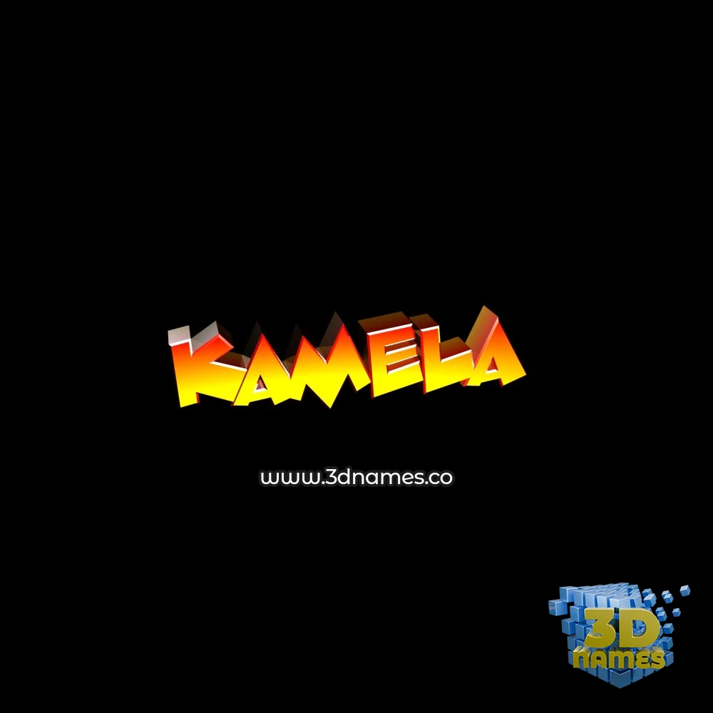 kamela in Black Background style - 3D name wallpaper