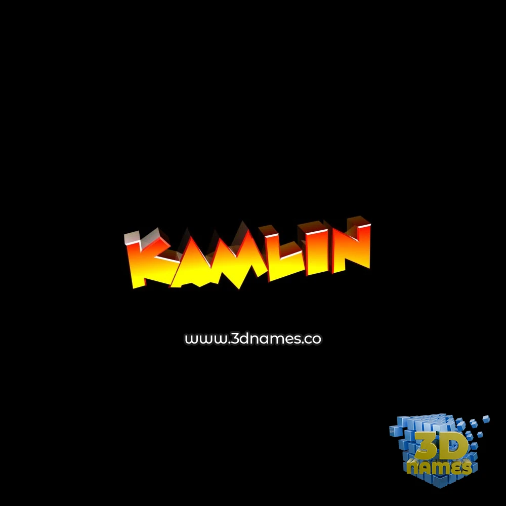 kamlin in Black Background style - 3D name wallpaper