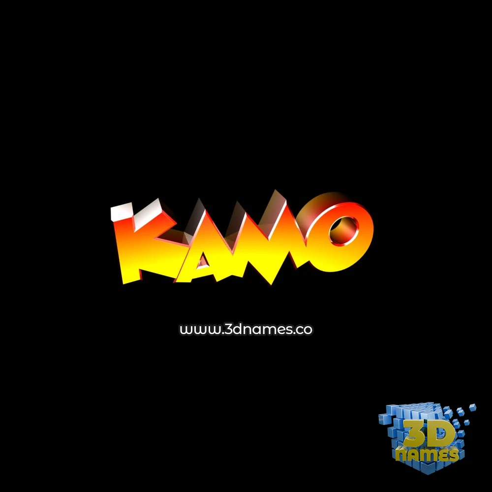 kamo in Black Background style - 3D name wallpaper