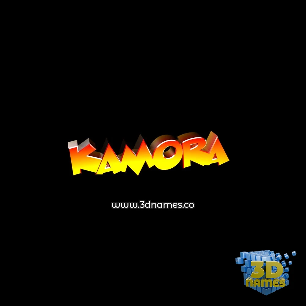 kamora in Black Background style - 3D name wallpaper