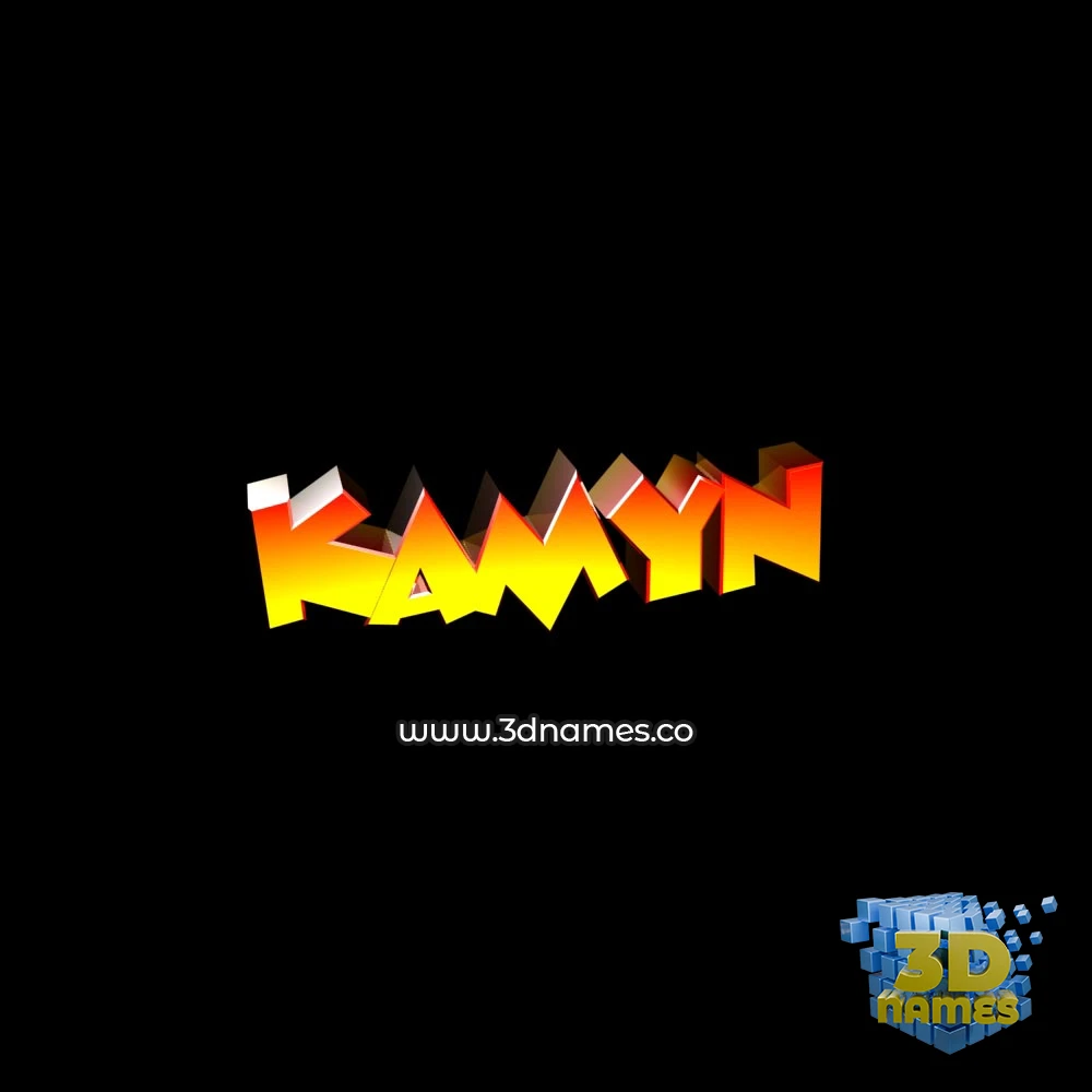 kamyn in Black Background style - 3D name wallpaper