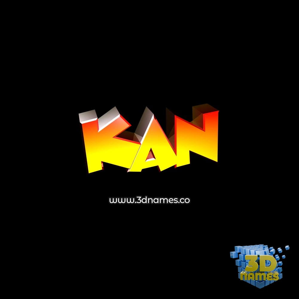 kan in Black Background style - 3D name wallpaper
