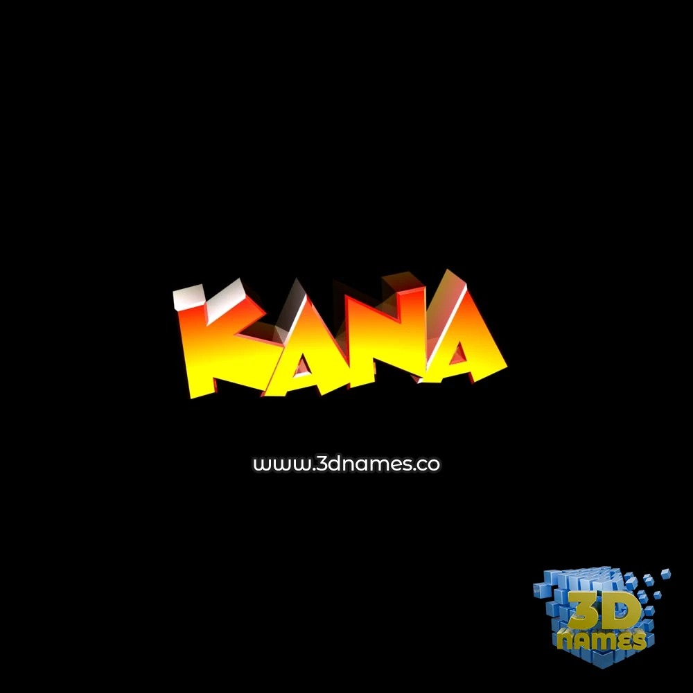 kana in Black Background style - 3D name wallpaper