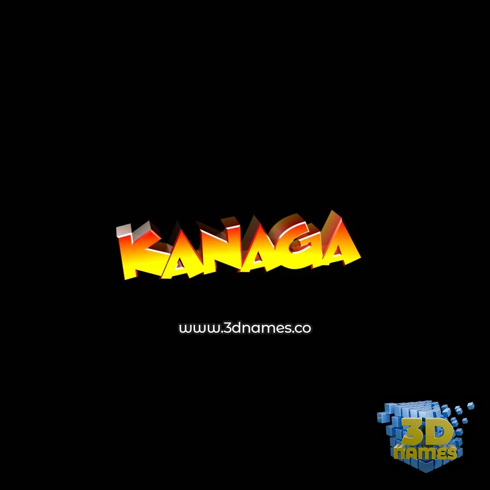 kanaga in Black Background style - 3D name wallpaper