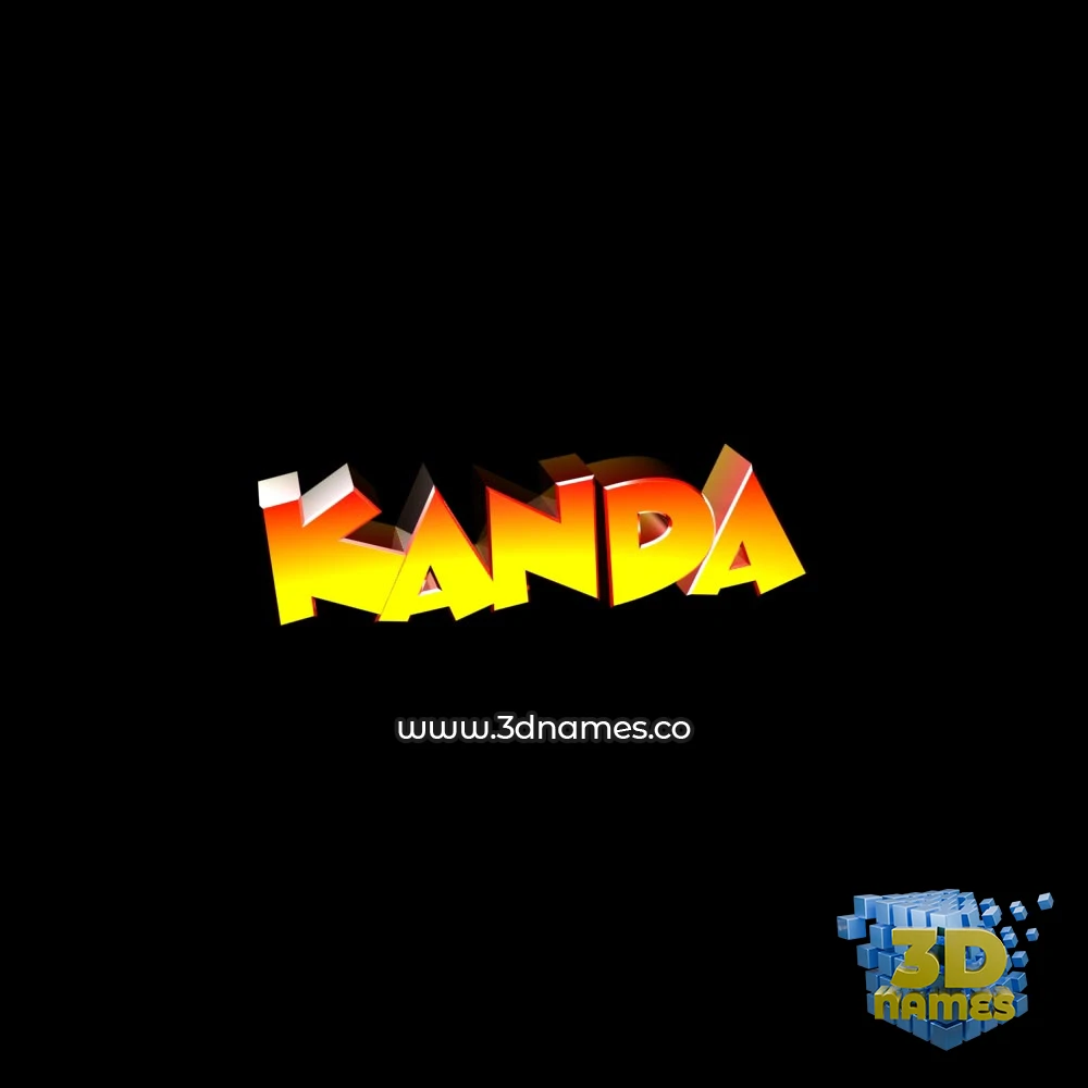 kanda in Black Background style - 3D name wallpaper