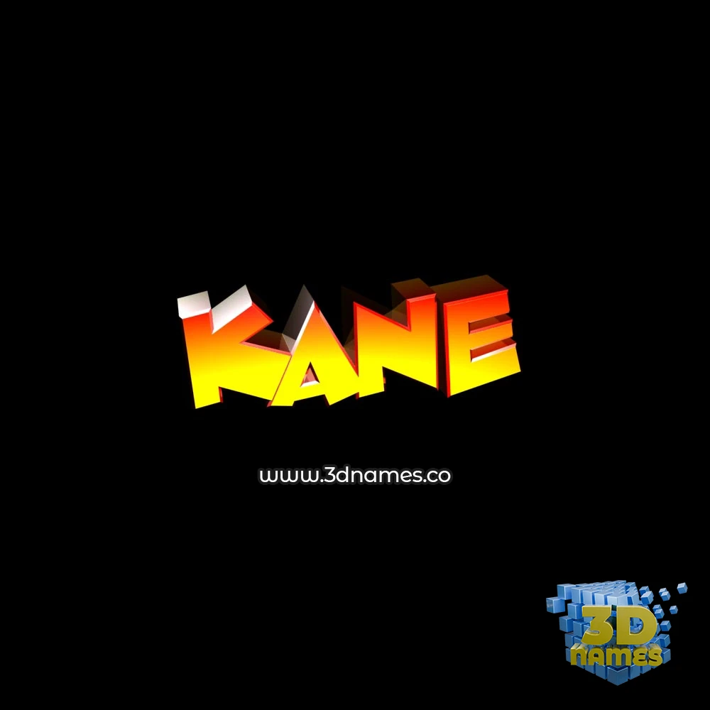 kane in Black Background style - 3D name wallpaper