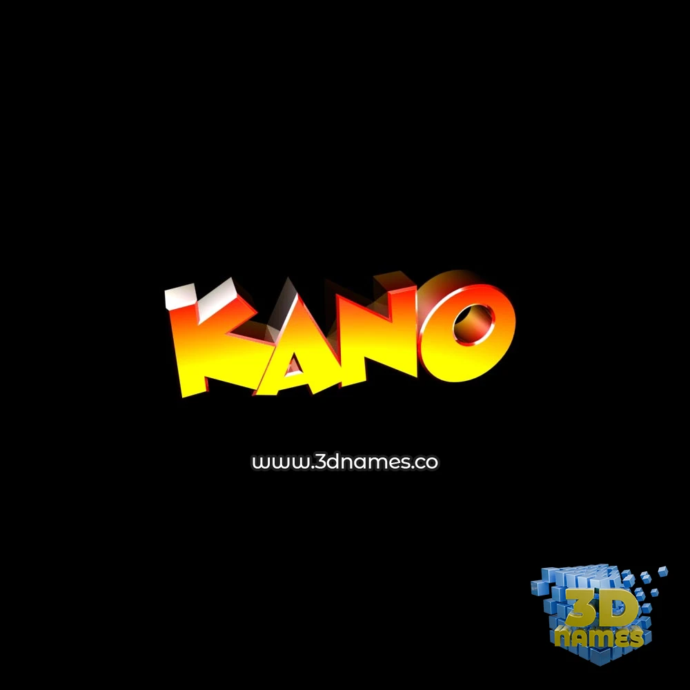 kano in Black Background style - 3D name wallpaper