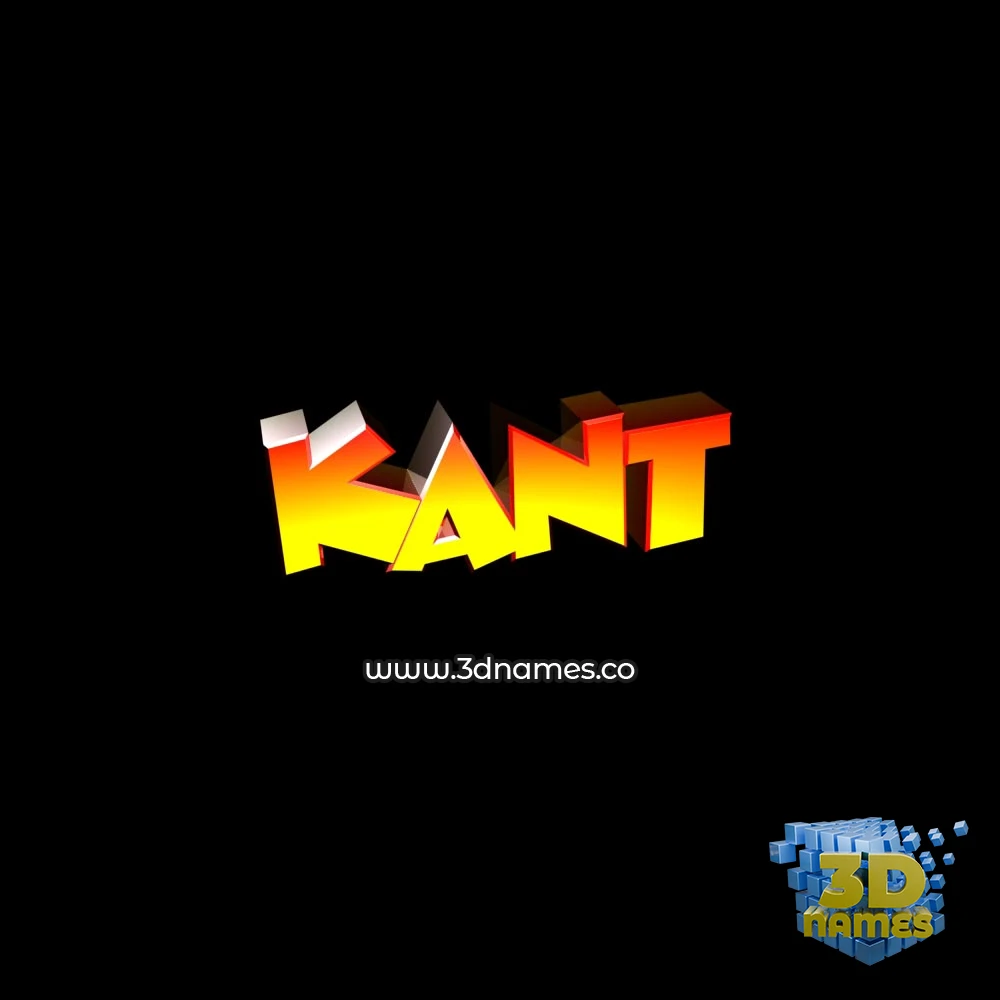 kant in Black Background style - 3D name wallpaper