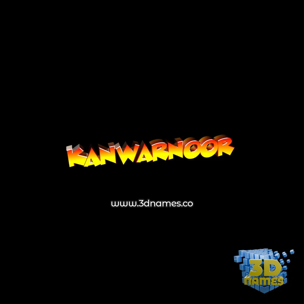 kanwarnoor in Black Background style - 3D name wallpaper