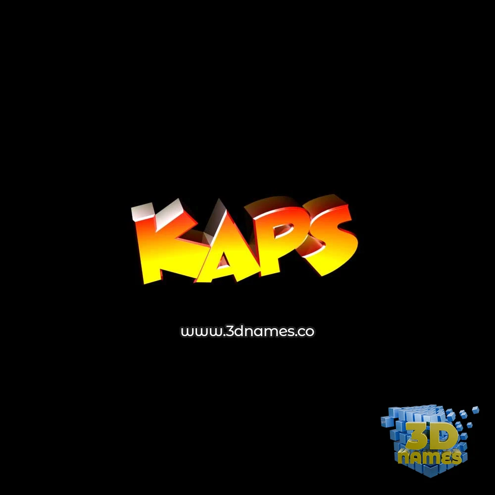 kaps in Black Background style - 3D name wallpaper