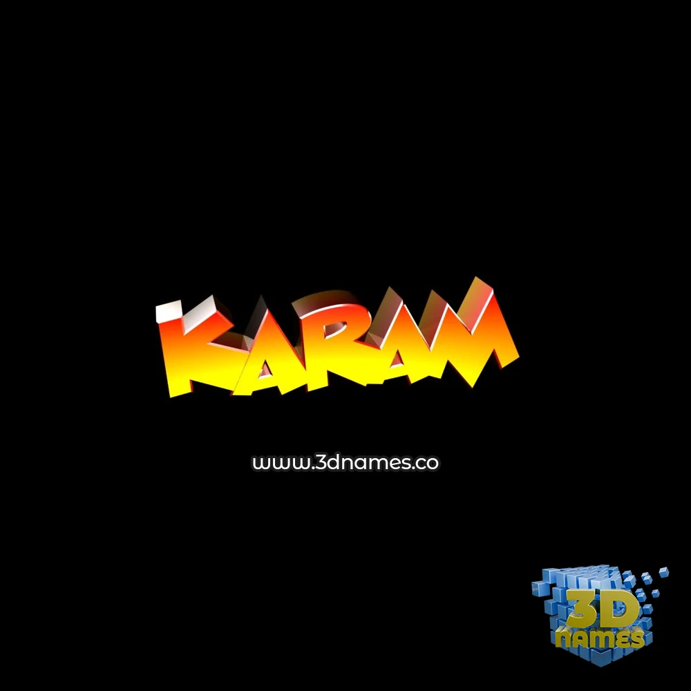 karam in Black Background style - 3D name wallpaper
