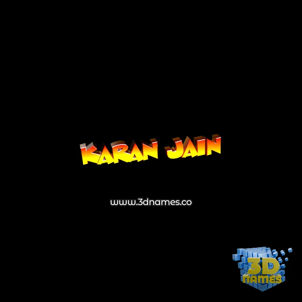 karan jain in Black Background style - 3D name wallpaper
