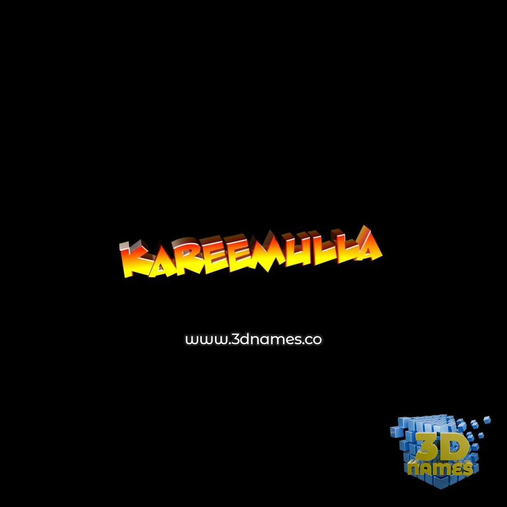 kareemulla in Black Background style - 3D name wallpaper