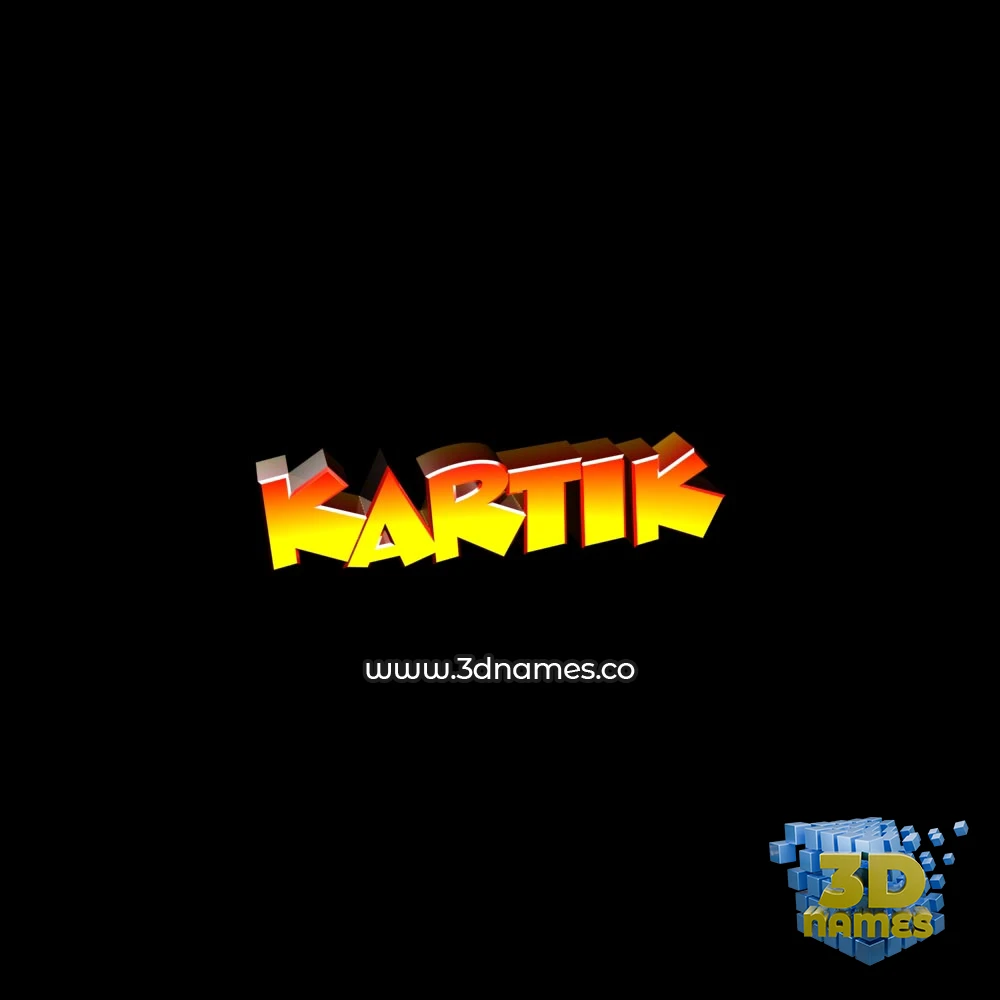 kartik in Black Background style - 3D name wallpaper