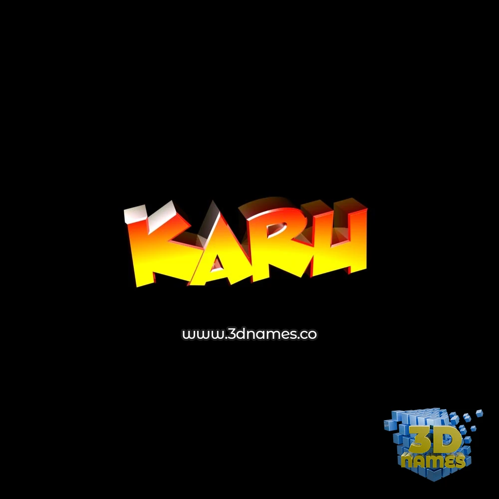 karu in Black Background style - 3D name wallpaper