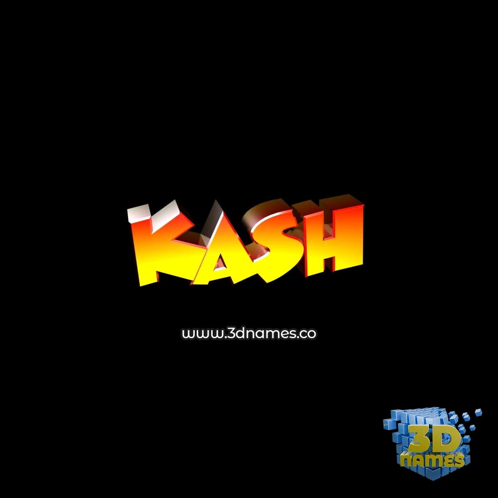 kash in Black Background style - 3D name wallpaper