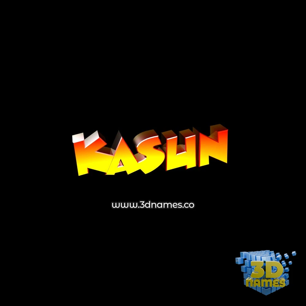 kasun in Black Background style - 3D name wallpaper