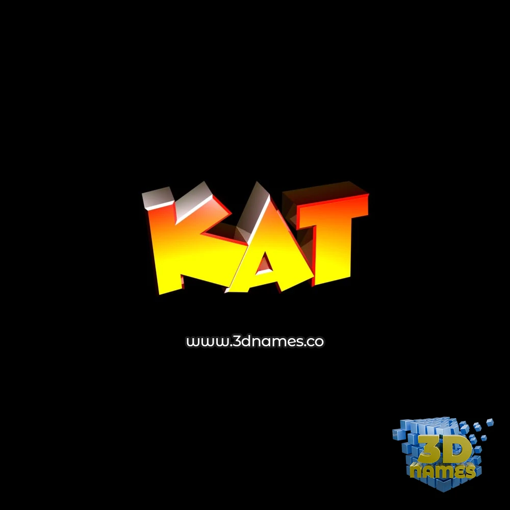 kat in Black Background style - 3D name wallpaper
