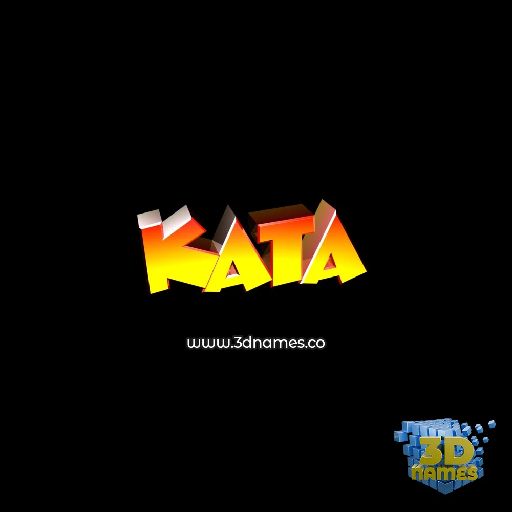 kata in Black Background style - 3D name wallpaper