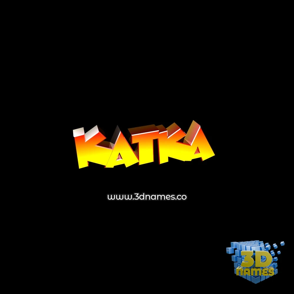 katka in Black Background style - 3D name wallpaper