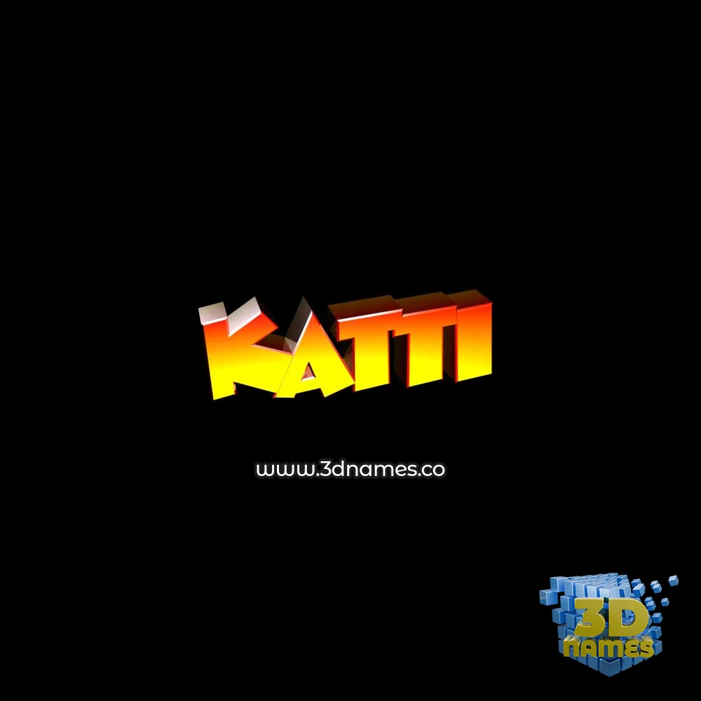 katti in Black Background style - 3D name wallpaper