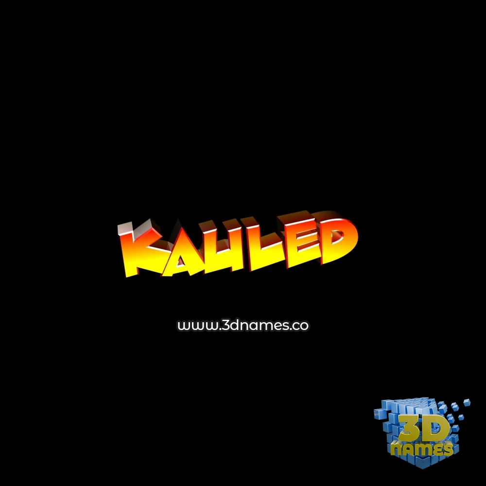 kauled in Black Background style - 3D name wallpaper