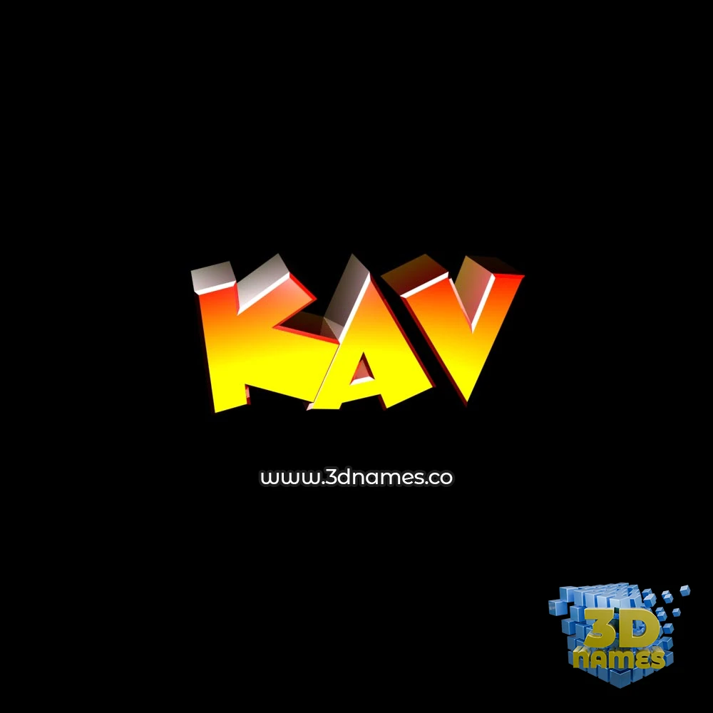 kav in Black Background style - 3D name wallpaper