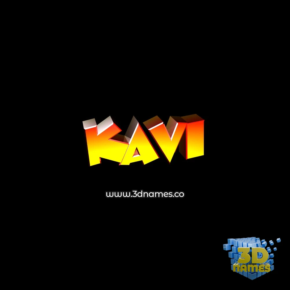 kavi in Black Background style - 3D name wallpaper