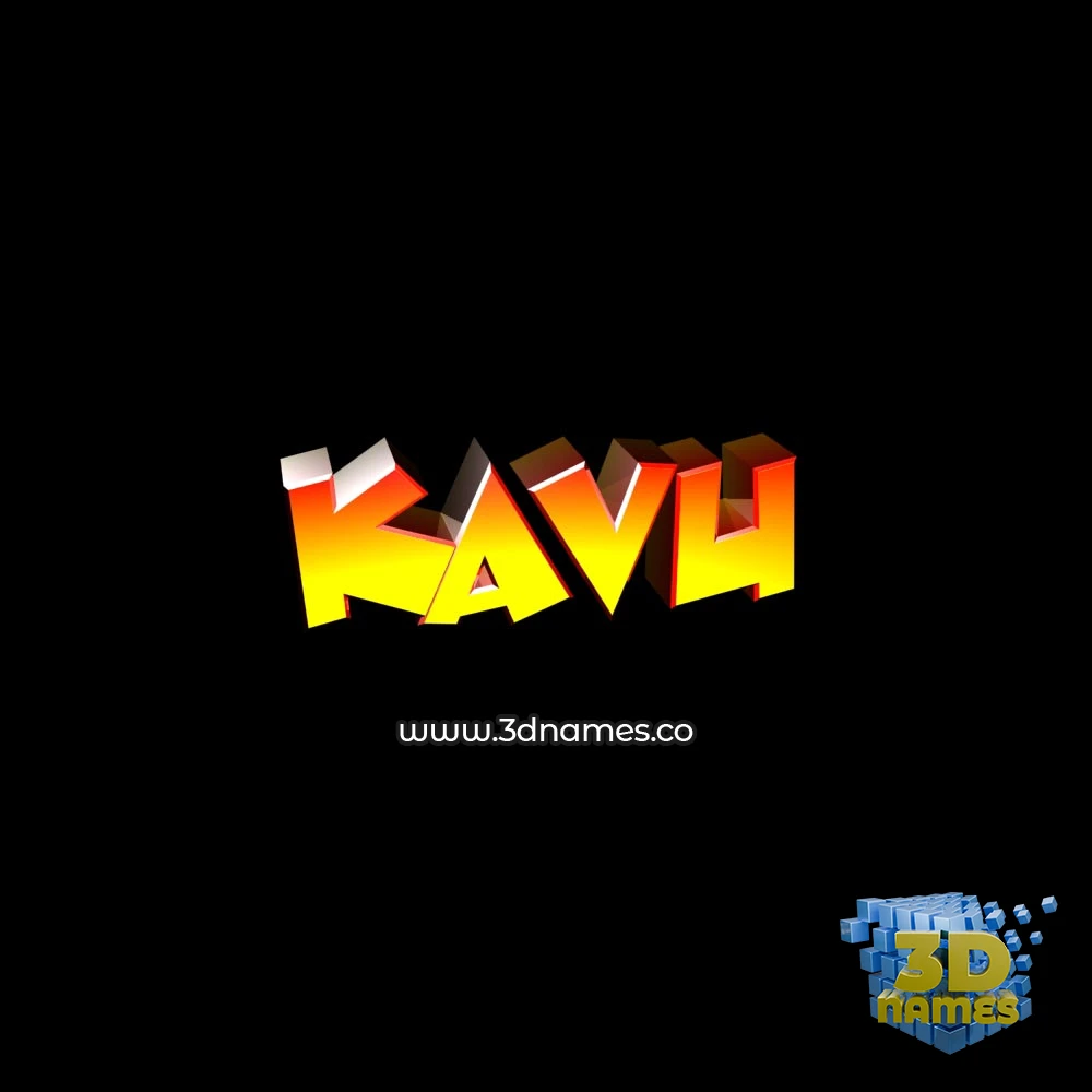 kavu in Black Background style - 3D name wallpaper