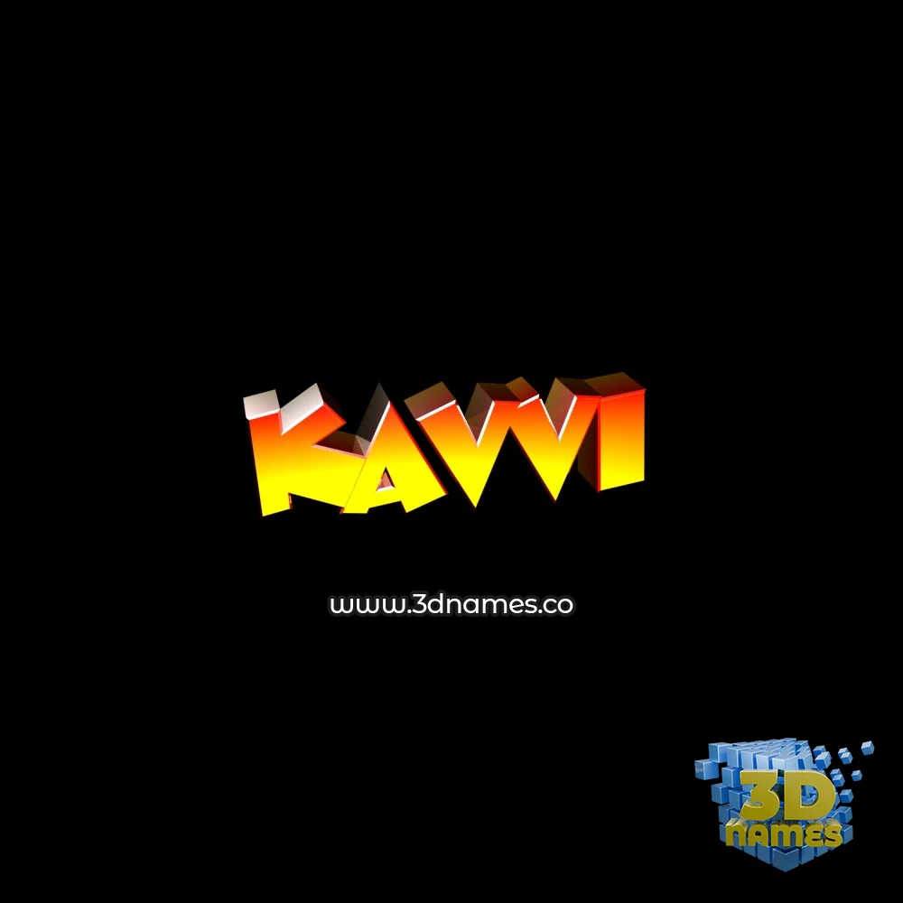 kavvi in Black Background style - 3D name wallpaper