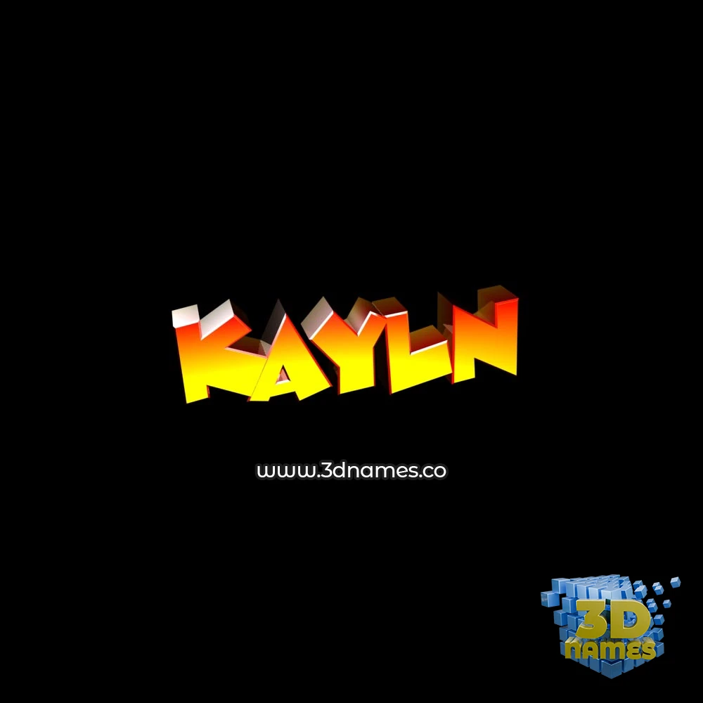 kayln in Black Background style - 3D name wallpaper